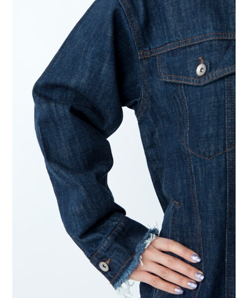 w closet（ダブルクローゼット）の「カットオフビッグGジャン（ジャケット/アウター・レディース・ブルー/ネイビー・FREE）」の9枚目の写真