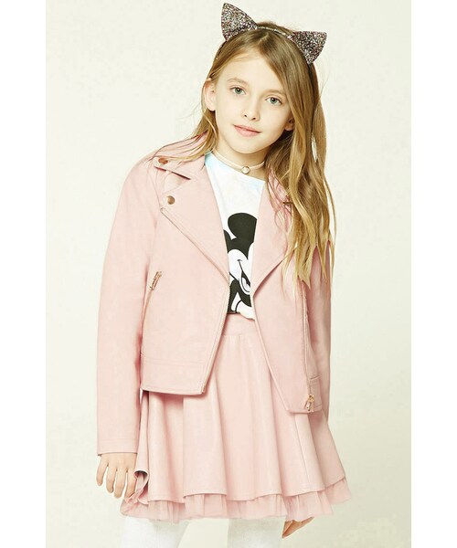 FOREVER 21（フォーエバー トゥエンティーワン）の「FOREVER 21+ Girls Moto Jacket (Kids)（その他アウター・キッズ・Black/Blue/Pink・5/6/7/8/9/10/11/12/13/14）」の4枚目の写真