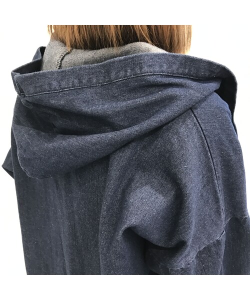 copine（コピン）の「★再入荷★フード付コットン長袖ゆったりドルマンデニムコート（デニムジャケット・レディース・その他）」の15枚目の写真