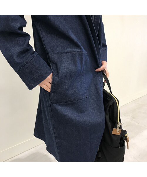 copine（コピン）の「★再入荷★フード付コットン長袖ゆったりドルマンデニムコート（デニムジャケット・レディース・その他）」の13枚目の写真