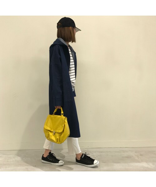 copine（コピン）の「★再入荷★フード付コットン長袖ゆったりドルマンデニムコート（デニムジャケット・レディース・その他）」の10枚目の写真