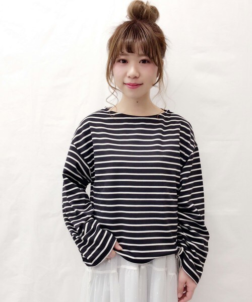 archives（アルシーヴ）の「【Web限定】シャーリングスリーブトップス（Tシャツ/カットソー・レディース・ホワイト×ブラック/ブラック×ホワイト/グレー/ピンク・MEDIUM）」の13枚目の写真