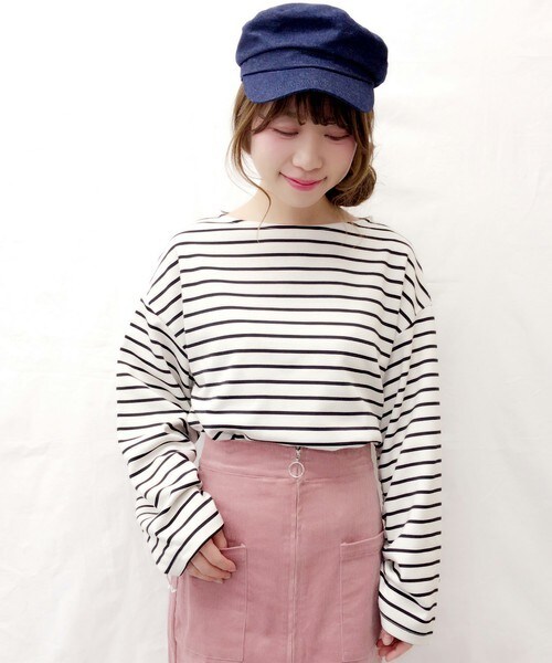 archives（アルシーヴ）の「【Web限定】シャーリングスリーブトップス（Tシャツ/カットソー・レディース・ホワイト×ブラック/ブラック×ホワイト/グレー/ピンク・MEDIUM）」の19枚目の写真