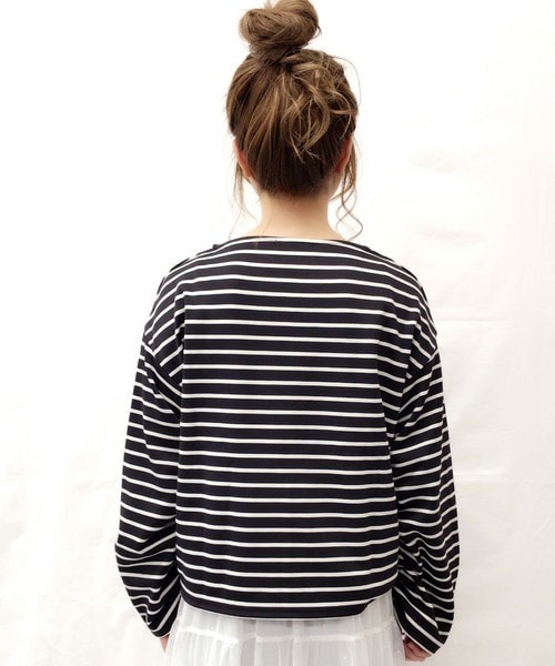 archives（アルシーヴ）の「【Web限定】シャーリングスリーブトップス（Tシャツ/カットソー・レディース・ホワイト×ブラック/ブラック×ホワイト/グレー/ピンク・MEDIUM）」の16枚目の写真