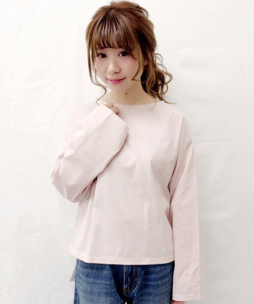 archives（アルシーヴ）の「【Web限定】シャーリングスリーブトップス（Tシャツ/カットソー・レディース・ホワイト×ブラック/ブラック×ホワイト/グレー/ピンク・MEDIUM）」の4枚目の写真