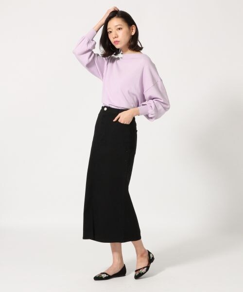 LOWRYS FARM（ローリーズファーム）の「タイトスリットロンスカ／Ｄ（スカート・ブラック/ブルー）」の5枚目の写真