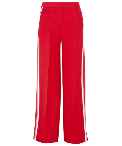 FENDI（フェンディ）の「Fendi - Striped Wool And Silk-blend Wide-leg Pants - Red（パンツ）」