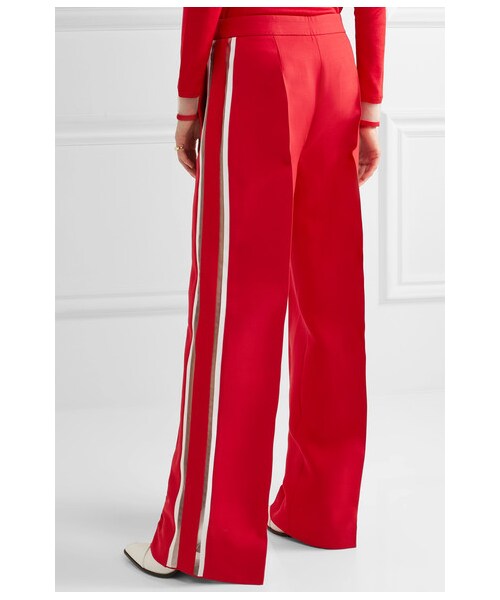 FENDI（フェンディ）の「Fendi - Striped Wool And Silk-blend Wide-leg Pants - Red（その他パンツ・レディース・Red・IT38/IT40/IT42/IT44/IT46）」の4枚目の写真