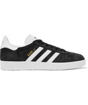 adidas | adidas Originals - Gazelle Suede And Textured-leather Sneakers - Black(球鞋)