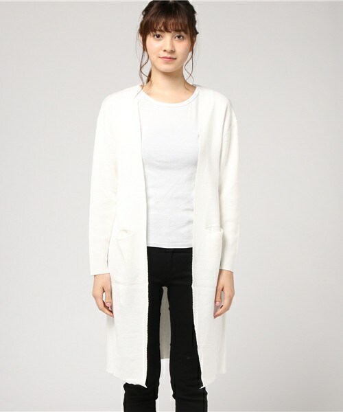 archives（アルシーヴ）の「ミラノリブロングカーディガン（カーディガン/ボレロ・レディース・オフホワイト/グレー/ブルー/ピンク・MEDIUM）」の5枚目の写真