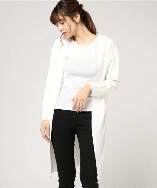 archives（アルシーヴ）の「ミラノリブロングカーディガン（カーディガン/ボレロ・レディース・オフホワイト/グレー/ブルー/ピンク・MEDIUM）」の2枚目の写真