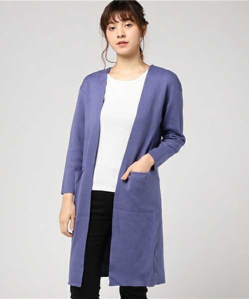 archives（アルシーヴ）の「ミラノリブロングカーディガン（カーディガン/ボレロ・レディース・オフホワイト/グレー/ブルー/ピンク・MEDIUM）」の4枚目の写真