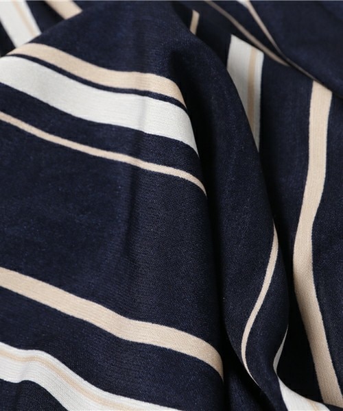 INTERPLANET（インタープラネット）の「ストライプアシメサーキュラーパンツ（その他パンツ・レディース・オフホワイト/ネイビー・FREE）」の10枚目の写真