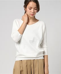 INTERPLANET WINGS | ウォッシャブルVネック7分袖ニット(ニット/セーター)