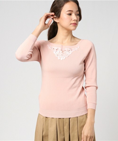 INTERPLANET（インタープラネット）の「刺繍前後2WAYPO（ニット/セーター・レディース・オフホワイト/グレー/ピンク・FREE）」の11枚目の写真