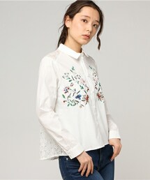 INTERPLANET WINGS | 【OP】刺繍×ｺｰﾄﾞﾚｰｽｼｬﾂ(シャツ/ブラウス)