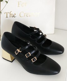 DHOLIC | ゴールドヒールマルチストラップパンプス(パンプス)