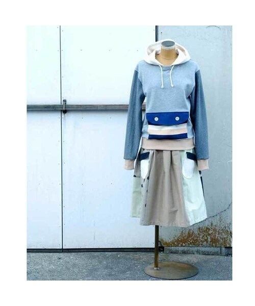 NIRAME.CO（ニラメッコ）の「お手伝いスカート　ベージュ×ドット（スカート・レディース・その他）」の6枚目の写真