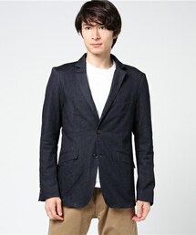 MIND BLOW | セットアップストレッチデニムジャケット[ONE WASH](テーラードジャケット)