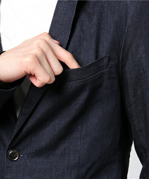 MIND BLOW（マインドブロウ）の「セットアップストレッチデニムジャケット[ONE WASH]（テーラードジャケット・メンズ・ネイビー・S/M/L/LL）」の6枚目の写真