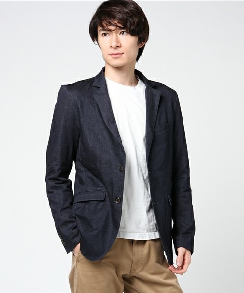 MIND BLOW（マインドブロウ）の「セットアップストレッチデニムジャケット[ONE WASH]（テーラードジャケット・メンズ・ネイビー・S/M/L/LL）」の4枚目の写真