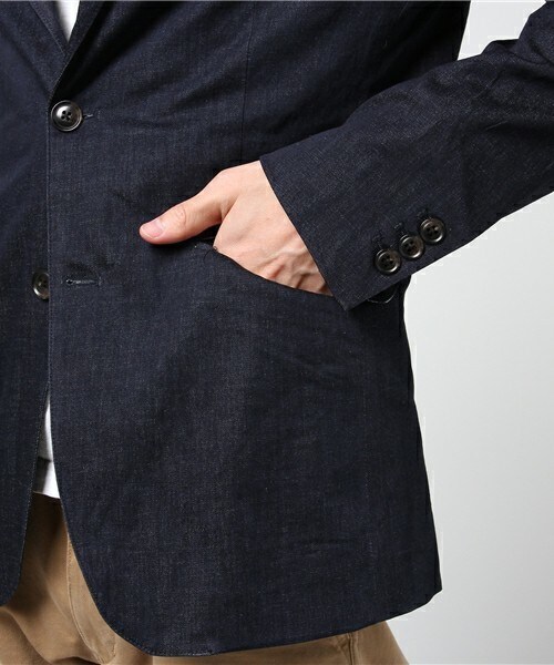 MIND BLOW（マインドブロウ）の「セットアップストレッチデニムジャケット[ONE WASH]（テーラードジャケット・メンズ・ネイビー・S/M/L/LL）」の7枚目の写真