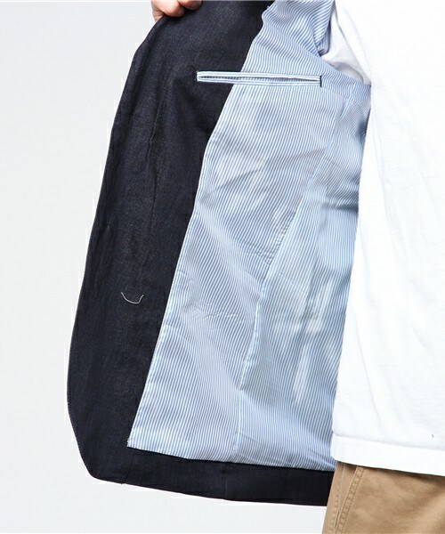 MIND BLOW（マインドブロウ）の「セットアップストレッチデニムジャケット[ONE WASH]（テーラードジャケット・メンズ・ネイビー・S/M/L/LL）」の9枚目の写真