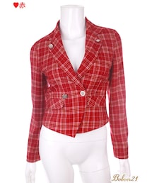 Bobon21 | お嬢様チェック柄テーラードジャケット(テーラードジャケット)