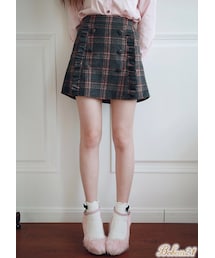 Bobon21 | タータンチェックお嬢様ミニスカート(スカート)