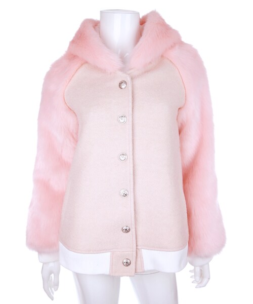 Bobon21（ボボンニジュウイチ）の「もこもこファースタジャン（スタジャン・レディース・ブルー/ピンク・S/M/L）」の2枚目の写真