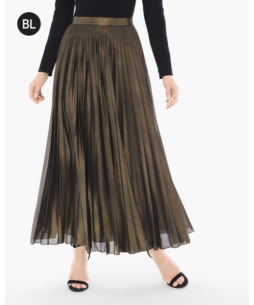 Metallic Pleat Skirt