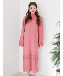 KORMARCH | レースポイントロングニットワンピース(ワンピース)