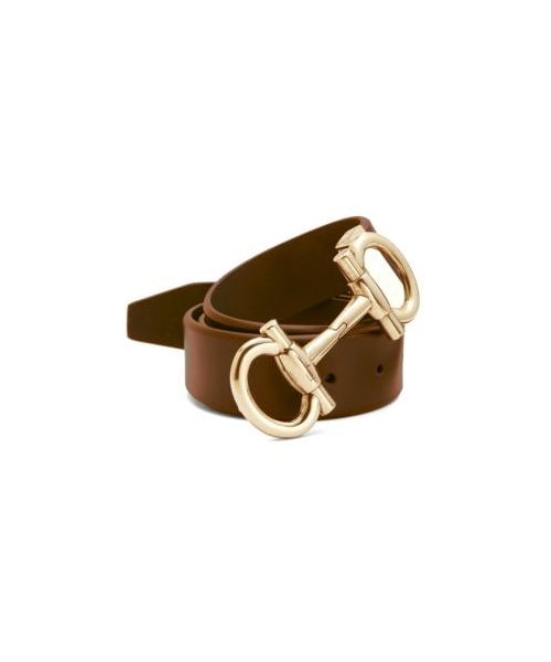 FERRAGAMO（フェラガモ）の「Salvatore Ferragamo Double Gancini Leather Belt（ベルト・メンズ・Black/Dark Brown・34/40/42）」の4枚目の写真