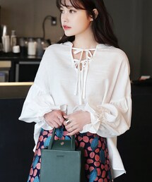 DHOLIC | ネックストラップギャザースリーブブラウス(シャツ/ブラウス)