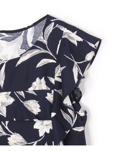 laboratory work(ラボラトリーワーク)の「ユリ柄フリルブラウス(トップス・レディース・オフホワイト系/ネイビー系・M)」の5枚目の写真