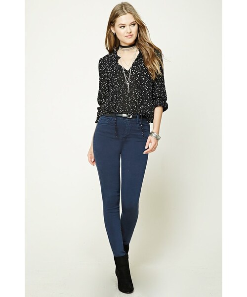 FOREVER 21（フォーエバー トゥエンティーワン）の「FOREVER 21+ Stretch-Knit Skinny Jeans（デニムパンツ・レディース・Black/Gray/Blue/Green/Red・24/25/26/27/28/29/30/31）」の4枚目の写真
