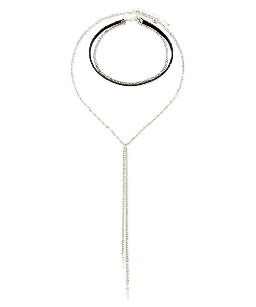 FOREVER 21（フォーエバー トゥエンティーワン）の「FOREVER 21+ Chain Choker Set（ネックレス・レディース・Silver・ONE SIZE）」の4枚目の写真