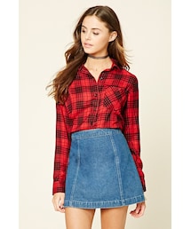 FOREVER 21 | FOREVER 21+ Button-Front Plaid Shirt(シャツ/ブラウス)