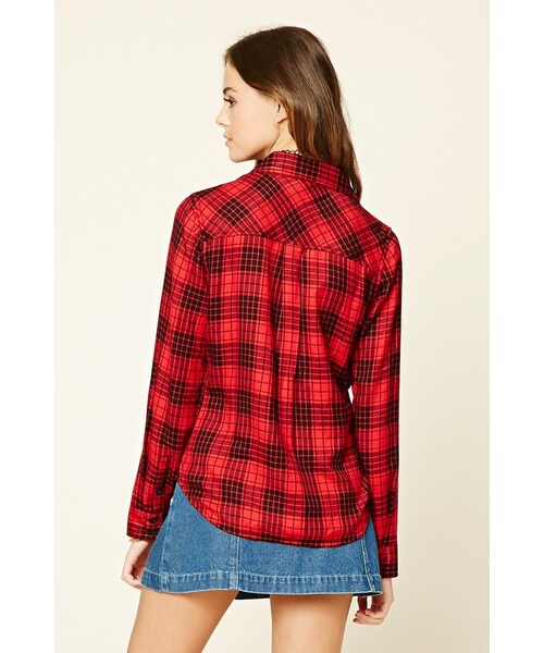 FOREVER 21(フォーエバー トゥエンティーワン)の「FOREVER 21+ Button-Front Plaid Shirt(シャツ/ブラウス・レディース・Red・S/M)」の5枚目の写真