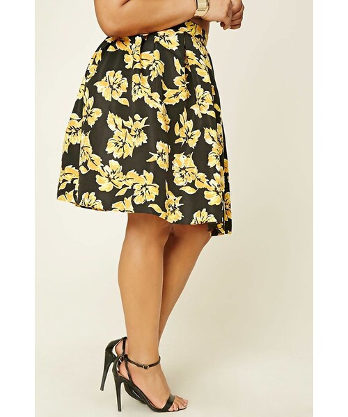 FOREVER 21（フォーエバー トゥエンティーワン）の「FOREVER 21+ Plus Size Pleated Floral Skirt（スカート・レディース・Yellow・0X/1X/2X）」の4枚目の写真
