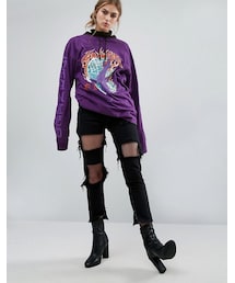 【JADED LONDON】ツアー ストライプ Tシャツ 半袖 グレー S JADED LONDON(ジェイデッドロンドン) Tシャツ・カットソー