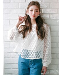 KORMARCH | 【メール便対象商品】キャミSETシースルードットポイントトップス(シャツ/ブラウス)