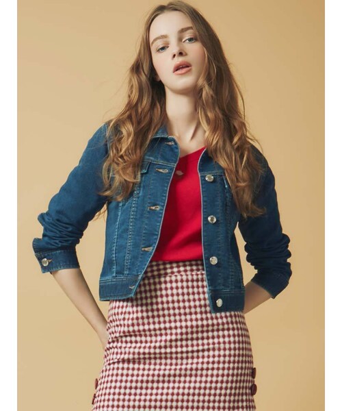 Dazzlin ダズリン の ｓｗ ギンガムパイピングカットデニムｇジャン ジャケット アウター Wear