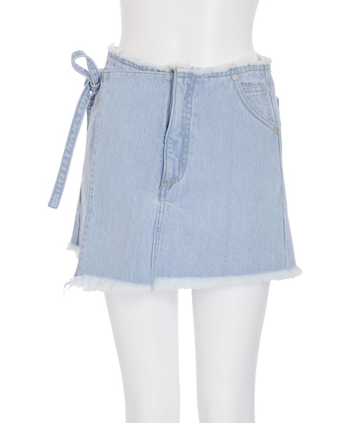 EMODA（エモダ）の「WRAP STRINGショートパンツ（パンツ・レディース・アイスブルー/インディゴ・S/M）」の6枚目の写真