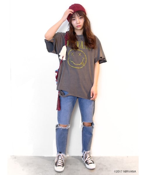 jouetie（ジュエティ）の「ＮＩＲＶＡＮＡクラッシュビッグＴ（トップス・レディース・オフホワイト/ブラック）」の7枚目の写真