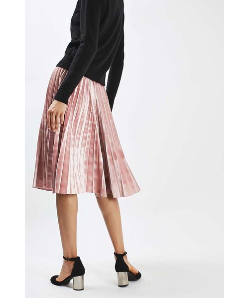 TOPSHOP（トップショップ）の「Topshop Velvet pleat midi skirt（スカート・レディース・Pink・4）」の5枚目の写真