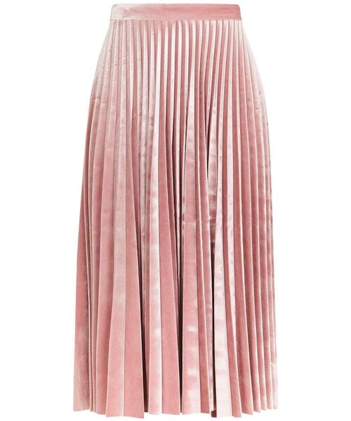 TOPSHOP（トップショップ）の「Topshop Velvet pleat midi skirt（スカート・レディース・Pink・4）」の6枚目の写真