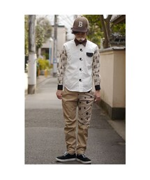 NIRAME.CO | 飛行機雲ぱんつ　ベージュ×ブラック(その他パンツ)