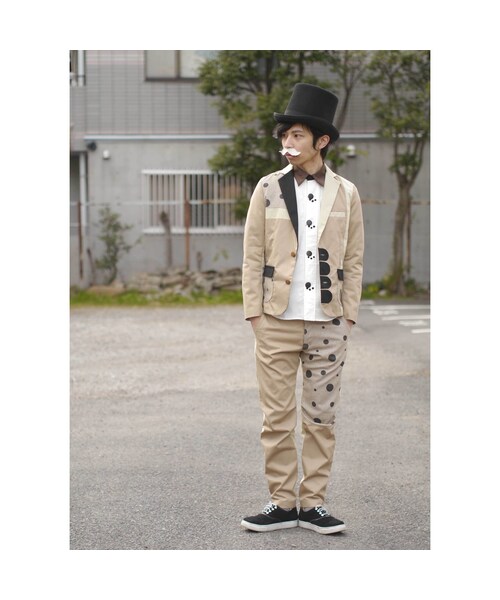 NIRAME.CO(ニラメッコ)の「扇JKT ベージュ×ブラック(テーラードジャケット・メンズ・その他)」の3枚目の写真