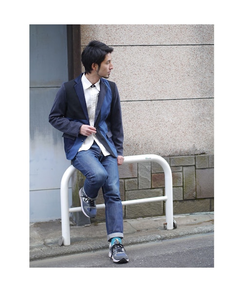 NIRAME.CO（ニラメッコ）の「扇JKT　ネイビー×ストライプ（テーラードジャケット・メンズ・その他）」の3枚目の写真